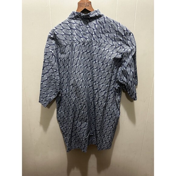 Tori Richards Hawaiian Blue Floral Leafs Men's Short Sleeve Shirt Sz 2XL - Picture 4 of 4
